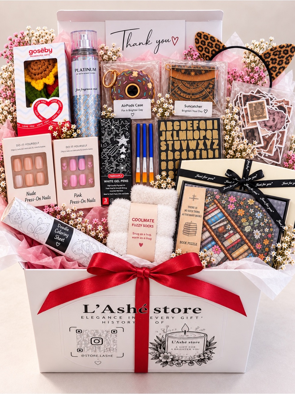 15-Piece Women’s Gift Bundle Self Care Beauty Cozy Accessories Gift Box 🎁🌸✨